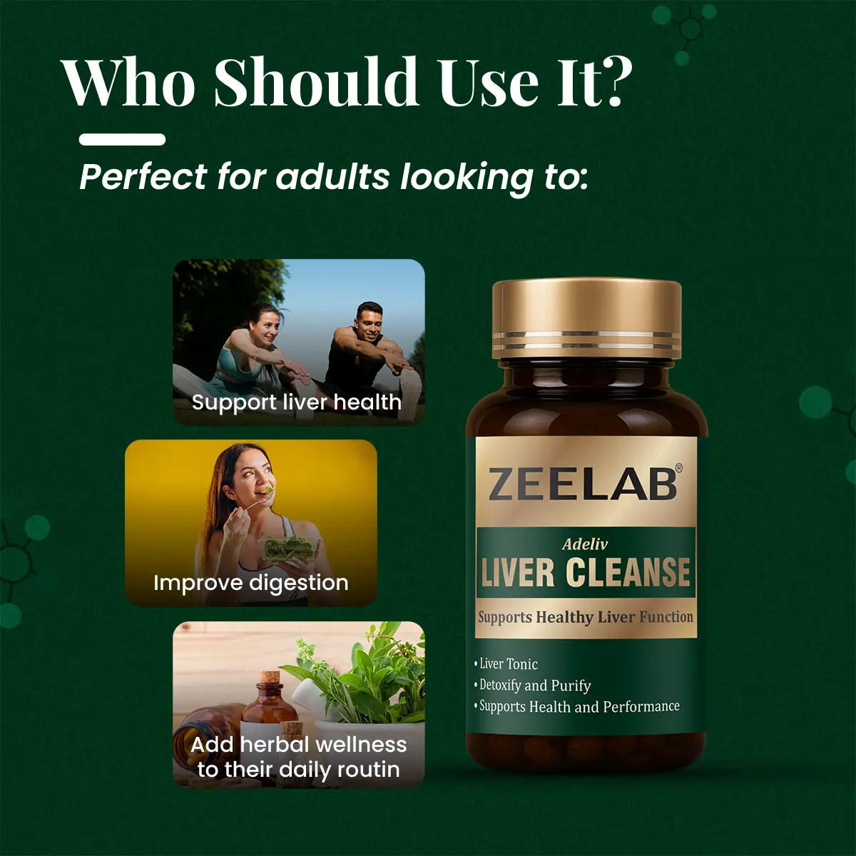 Zeelab Adeliv Liver Cleanse Capsule | Herbal Liver Support & Detox Supplement